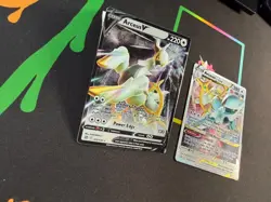 Arceus V 122/172 And Arceus VSTAR 123/172 Brilliant Stars Metal Promo 2 Card lot - Image 2
