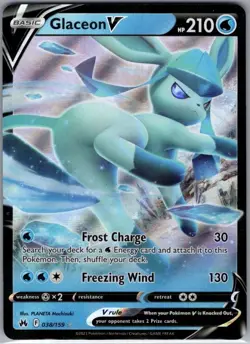 Glaceon V 038/159 SWSH: Crown Zenith - Pokemon Card - NM - Image 1