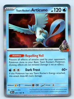 Team Rocket's Articuno 051/182 Rare Destined Rivals Pokemon Holo Near Mint - Image 1