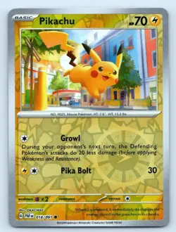 Pikachu 018/091 Common Paldean Fates Pokemon Reverse Holo Near Mint - Image 1