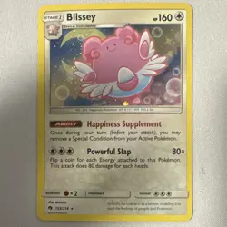 Pokemon TCG Blissey 153/214 SM Lost Thunder Holo Rare English 2018 160 HP - Image 1