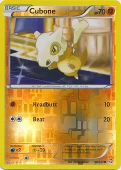 Cubone - 60/124 - Common - Reverse Holo NM, English Pokemon Dragons Exalted - Image 1