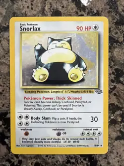 Pokemon TCG Snorlax 11/64 Jungle Holo Rare Unlimited English 90 HP - Image 1