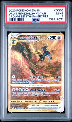 2023 Pokemon Sword And Shield Crown Zenith #GG68 Origin Dialga Vstar PSA 9 - Image 1