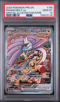 2025 Pokemon Raging Bolt ex 166/131 Prismatic Special Illustration Rare PSA 10 - Image 1