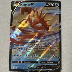 Pokemon TCG Kingler V 028/172 Brilliant Stars Holo English 220 HP Ultra Rare - Image 1