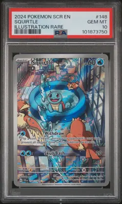 2024 POKEMON SCR EN-STELLAR CROWN ILLUSTRATION RARE #148 SQUIRTLE PSA 10 - Image 1