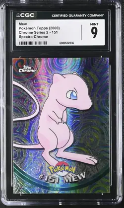 CGC 9 Pokemon 2000 Topps Chrome Spectra Mew Only 2 Higher! Super Rare 1st - Image 1