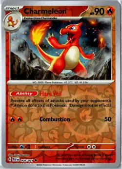 Pokemon - Charmeleon 008/091 Paldean Fates Uncommon Reverse Holo Near Mint ENG - Image 1
