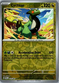 Cyclizar Paldean Fates 070/091 Rare Reverse Holo Near Mint Modern - Image 1