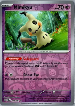 Mimikyu Paldean Fates 037/091 Rare Reverse Holo Near Mint Modern - Image 1