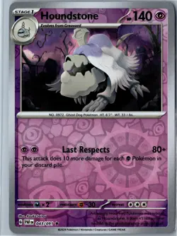 Houndstone Paldean Fates 043/091 Rare Reverse Holo Near Mint Modern - Image 1