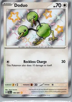 Doduo 199/091 Shiny Rare Paldean Fates Pokemon Holo Near Mint - Image 1