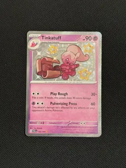 Tinkatuff 166/091 Shiny Holo Rare Scarlet & Violet Paldean Fates NM - Image 1