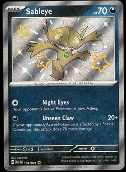 Sableye 184/091 Shiny Rare Paldean Fates Pokemon Near Mint - Image 1