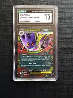 CGC 10 Mega Gengar Ex 056/094 Me02 Phantasmal Flames Holo English 2025 - Image 1