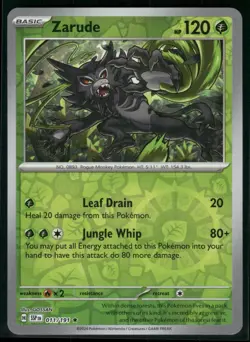 ZARUDE 011/191 RARE SURGING SPARKS POKEMON REVERSE HOLO NM/M - Image 1