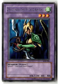 Dragoness the Wicked Knight LOB-086 Legend of Blue Eyes Yu-Gi-Oh Unlimited HP - Image 1