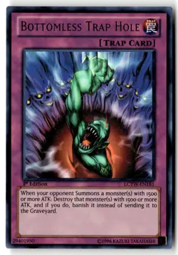 Bottomless Trap Hole LCYW-EN181 Ultra Rare Yu-Gi-Oh 1st Edition Damaged - Image 1