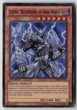 Yugioh Lucent, Netherlord of Dark World PRIO-EN031 1st Edition Super Rare NM - Image 1