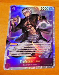 ONE PIECE CARD RARE HOLO GAME CARTE FRANCAISE ST10-010 TRAFALGAR LAW SR FR MINT - Image 1