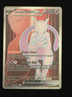 Team Rockets Mewtwo EX Holo Ultra Rare Card 213/182 Sv10 - Image 1
