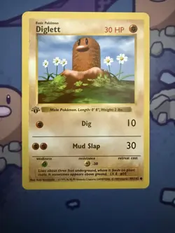 Diglett 47/102 1st Edition Shadowless Base Set Regular - Pokemon Card - Image 1