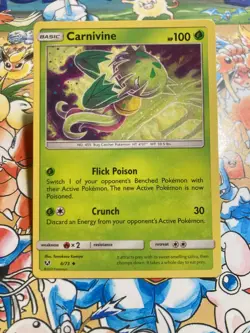 Carnivine 6/73 Uncommon Shining Legends Pokemon Near Mint - Image 1