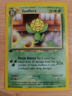 Sunflora - 50/111 (Neo Genesis) - Very Lightly Played VLP - Uncommon - 1st Ed - Image 1