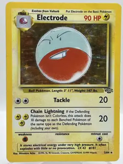Electrode 2/64 Jungle Unlimited Holo Rare WotC 1999 Vintage Pokemon TCG Card - Image 1
