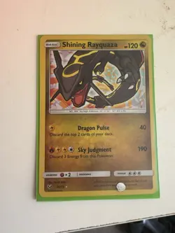 Pokemon Shining Rayquaza Holo Card 56/73 Shining Legends Series - Image 1