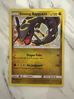 Pokemon Shining Rayquaza Holo Card 56/73 Shining Legends Series - Image 2