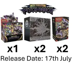 PRESALE Pitch Black Pokemon Center Bundle 2x PC ETB 1x Booster Box 2x Bundle NEW - Image 1