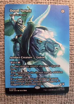 DOOM VARIANT Roaming Throne ~ NM ~ MTG 0099 MAR Marvel Universe BORDERLESS - Image 1