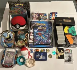 HUGE Pokemon Card Collection Lot Holos & Vintage-BINDERS / TINS / Figures + MORE - Image 1