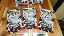 POKEMON 3 Sealed Scarlet & Violet White Flare Booster Packs Plus 2 Cards 018 062 - Image 2