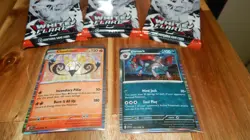 POKEMON 3 Sealed Scarlet & Violet White Flare Booster Packs Plus 2 Cards 018 062 - Image 3