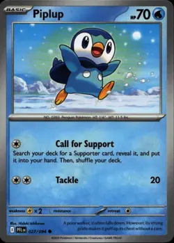 PIPLUP 027/094 Pokemon Card Phantasmal Flames Near Mint - Image 1
