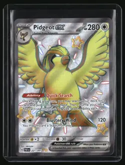 PIDGEOT EX 221/091 SHINY ULTRA RARE PALDEAN FATES POKEMON HOLO NEAR MINT - Image 1