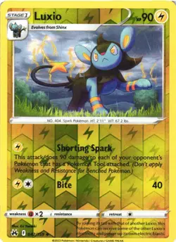 LUXIO 042/159 UNCOMMON CROWN ZENITH POKEMON REVERSE HOLO NEAR MINT - Image 2