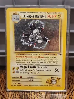 Pokemon TCG Lt. Surge's Magneton Gym Heroes Holo Card 8/132 Unlimited - Image 1