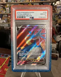 Salamence V 185/189 Darkness Ablaze Pokemon PSA 10 - Image 1