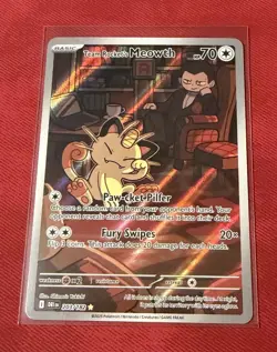 Pokemon TCG Team Rocket's Meowth 203/182 Sv10: Destined Rivals Holo - Image 1