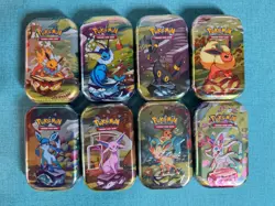 Pokemon TCG: Eevee Evolutions Mini Tins - Complete Set of 8 - Factory Sealed - Image 1
