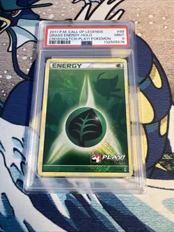 POKEMON CALL OF LEGENDS GRASS ENERGY #88 POKEMON PLAY! HOLO FOIL PSA 9 MINT - Image 1
