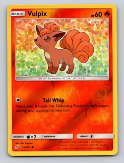 Vulpix 15/181 Common Team Up Pokemon Reverse Holo NM - Image 1