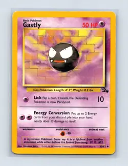 Gastly 33/62 Uncommon Fossil Pokemon Unlimited Lightly Played - Image 1