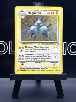 Magneton 9/130 Base Set 2 Unlimited Cosmo Holo Rare Vintage Pokemon TCG SWIRL - Image 2