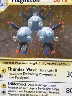 Magneton 9/130 Base Set 2 Unlimited Cosmo Holo Rare Vintage Pokemon TCG SWIRL - Image 5