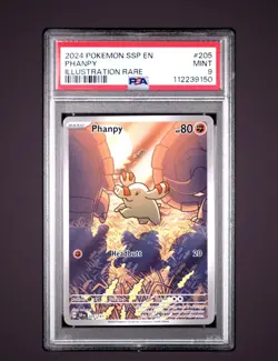Pokemon - Phanpy 205/191 Surging Sparks Illustration Rare PSA Mint 9 - Image 1
